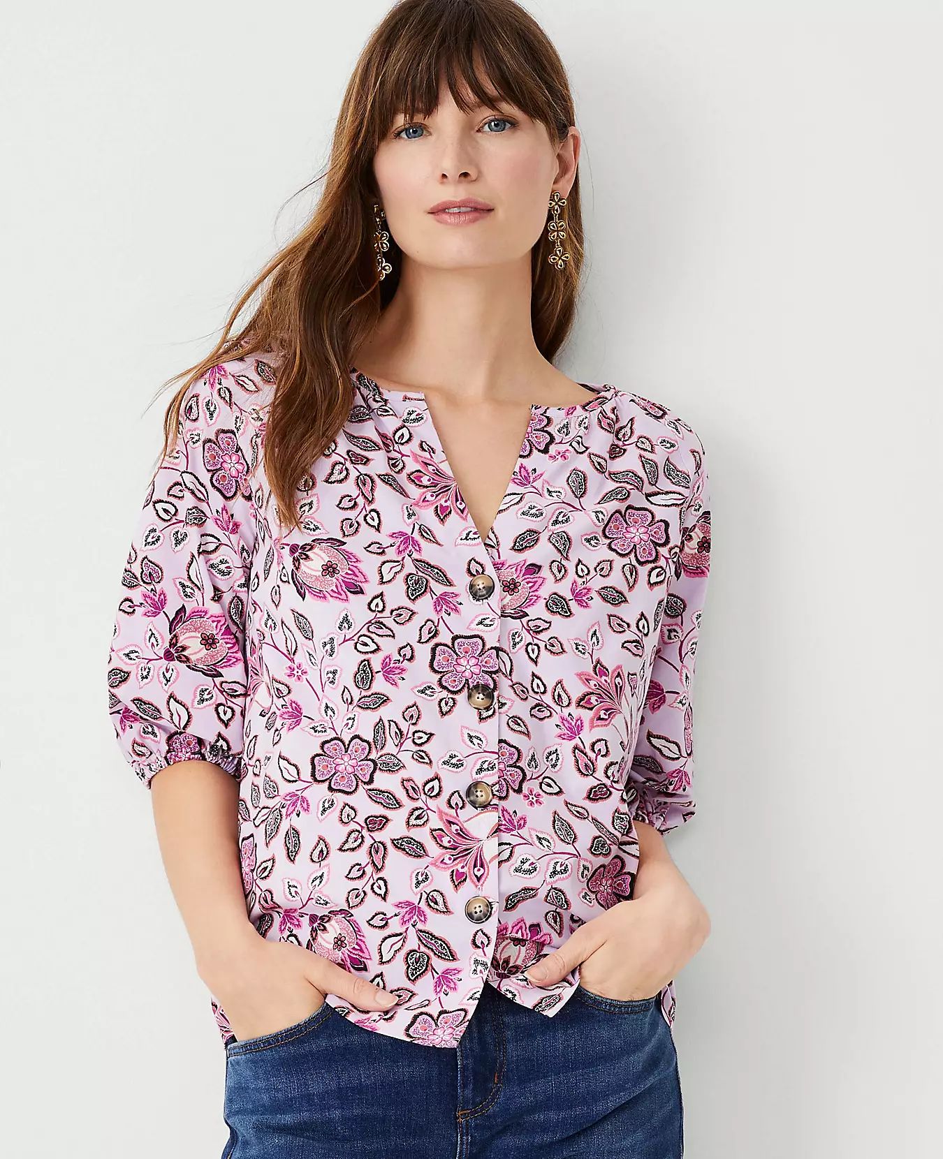 Floral Raglan Blouse | Ann Taylor (US)