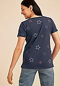 24/7 Dawson Americana Embroidered Star V Neck Tee | Maurices