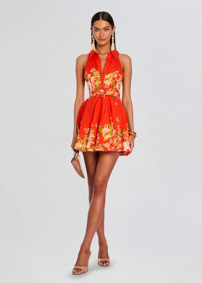 Hibi Short Dress With Belt Buckle | Retrofete