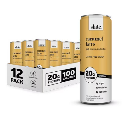 Slate Milk - High Protein Iced Coffee - Caramel Latte - 11 Fl Oz (Pack Of 12) | Target