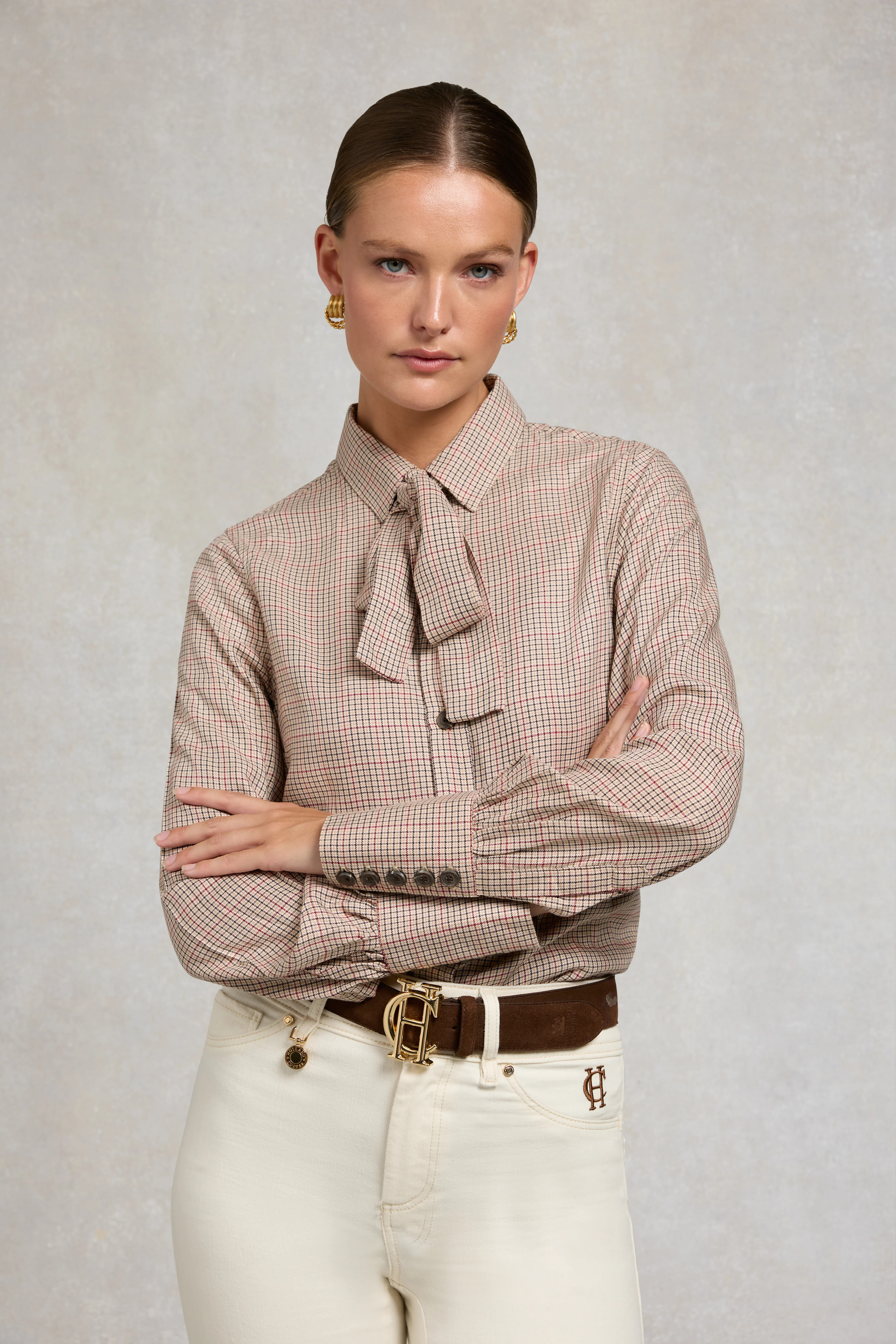 Heritage Shirt (Oatmeal Check) | Holland Cooper