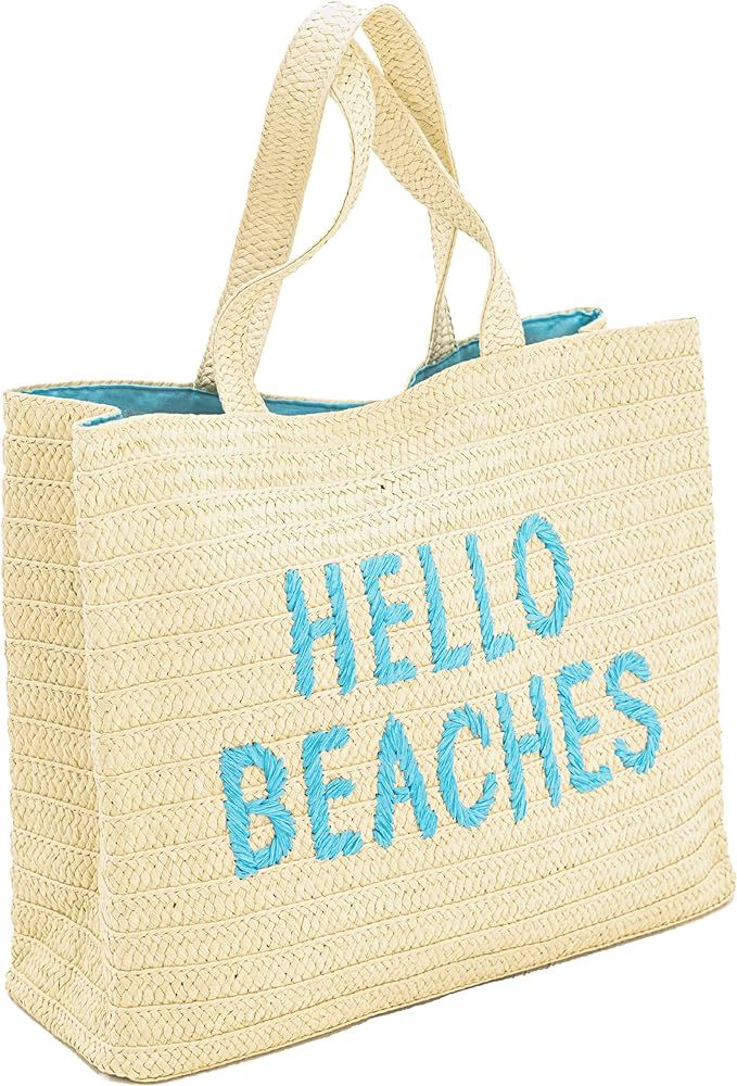 A Packable Beach Bag | The Straw Beach Tote Bag of 2024 | Beach Bags for Women Vacation | Large B... | Amazon (US)