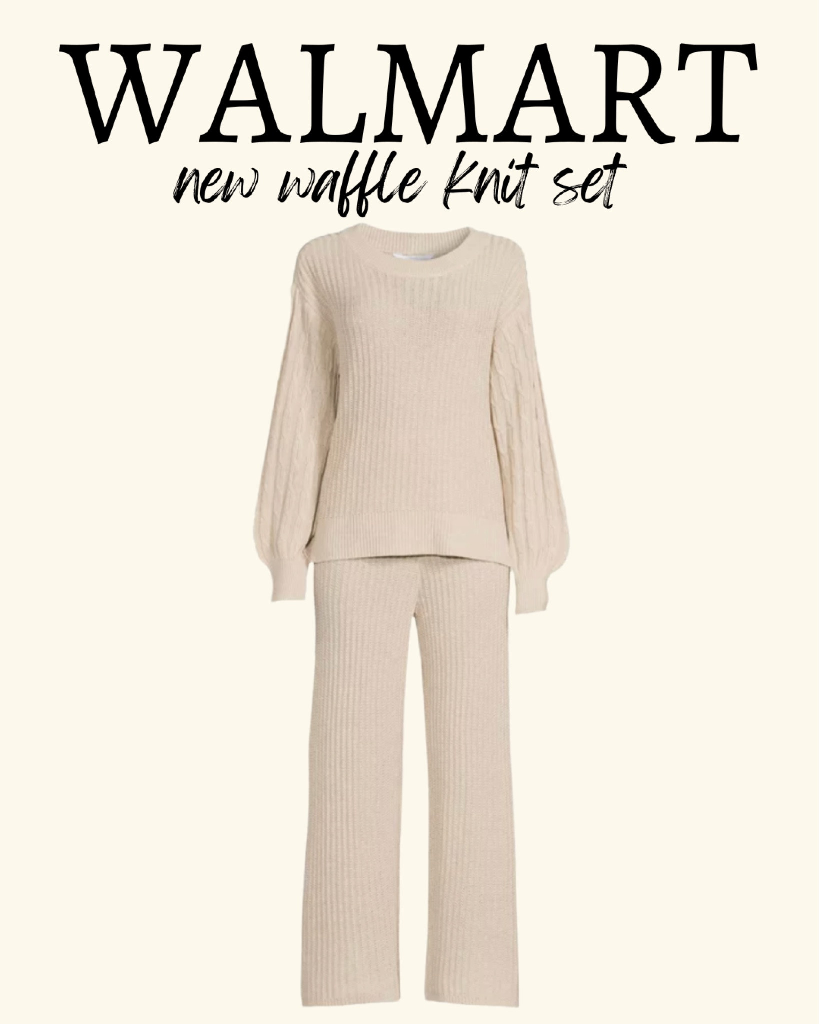 New waffle knit set 😍 looks cozy!







#walmart #walmartfinds #walmartfashion#walmartdeals #walmartstyle #lounge #loungefly #loungewear #loungeset #matchingsets #knitset #cozy 

#LTKunder50 #LTKunder100 #LTKstyletip