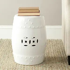 Safavieh Modern Ming Ceramic Decorative Garden Stool, White | Amazon (US)