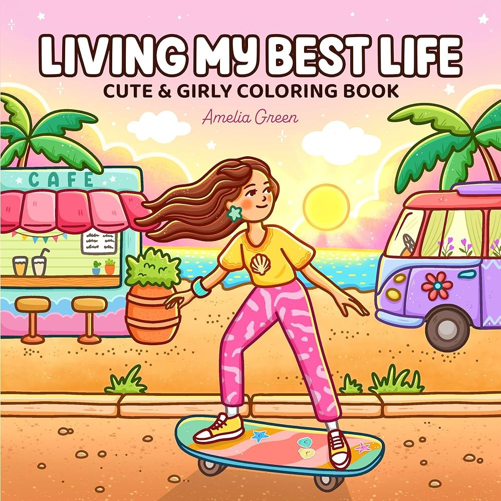 Living My Best Life: Coloring Book for Adults and Teens Featuring Cute & Girly Scenes for Relaxat... | Amazon (US)