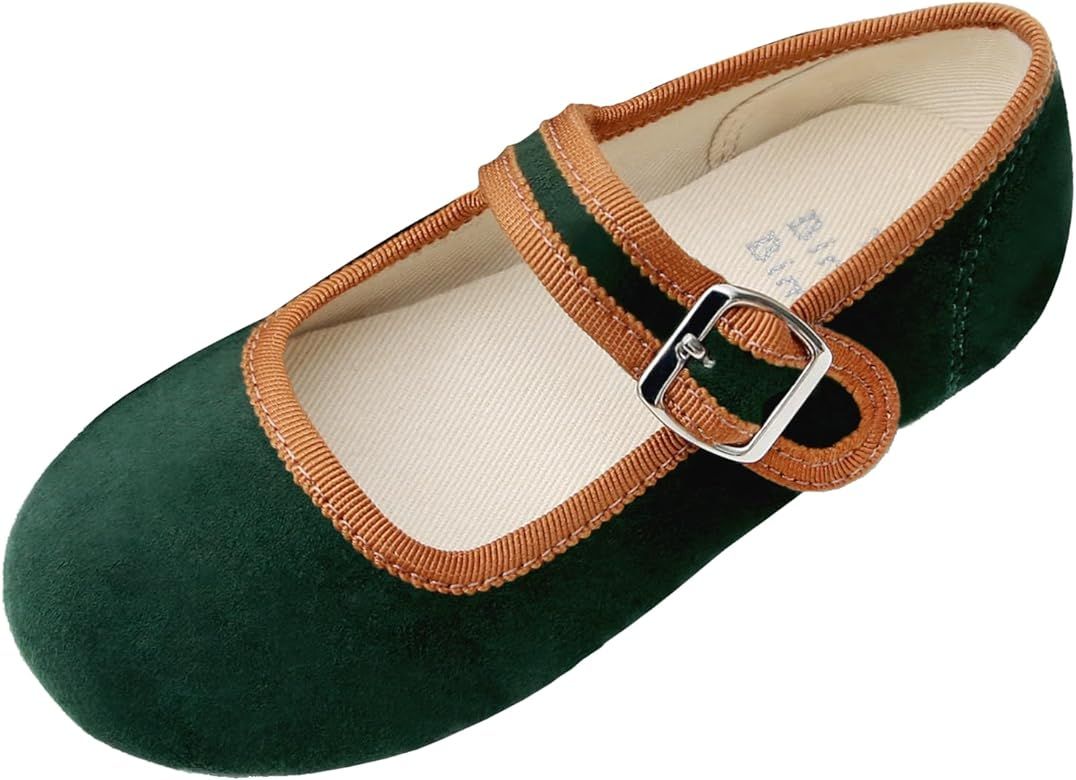 Bimbobimba Girls Dress Casual Shoes Velvet Mary Jane Flats Adorned with Color Linings, Cute Kitty... | Amazon (US)