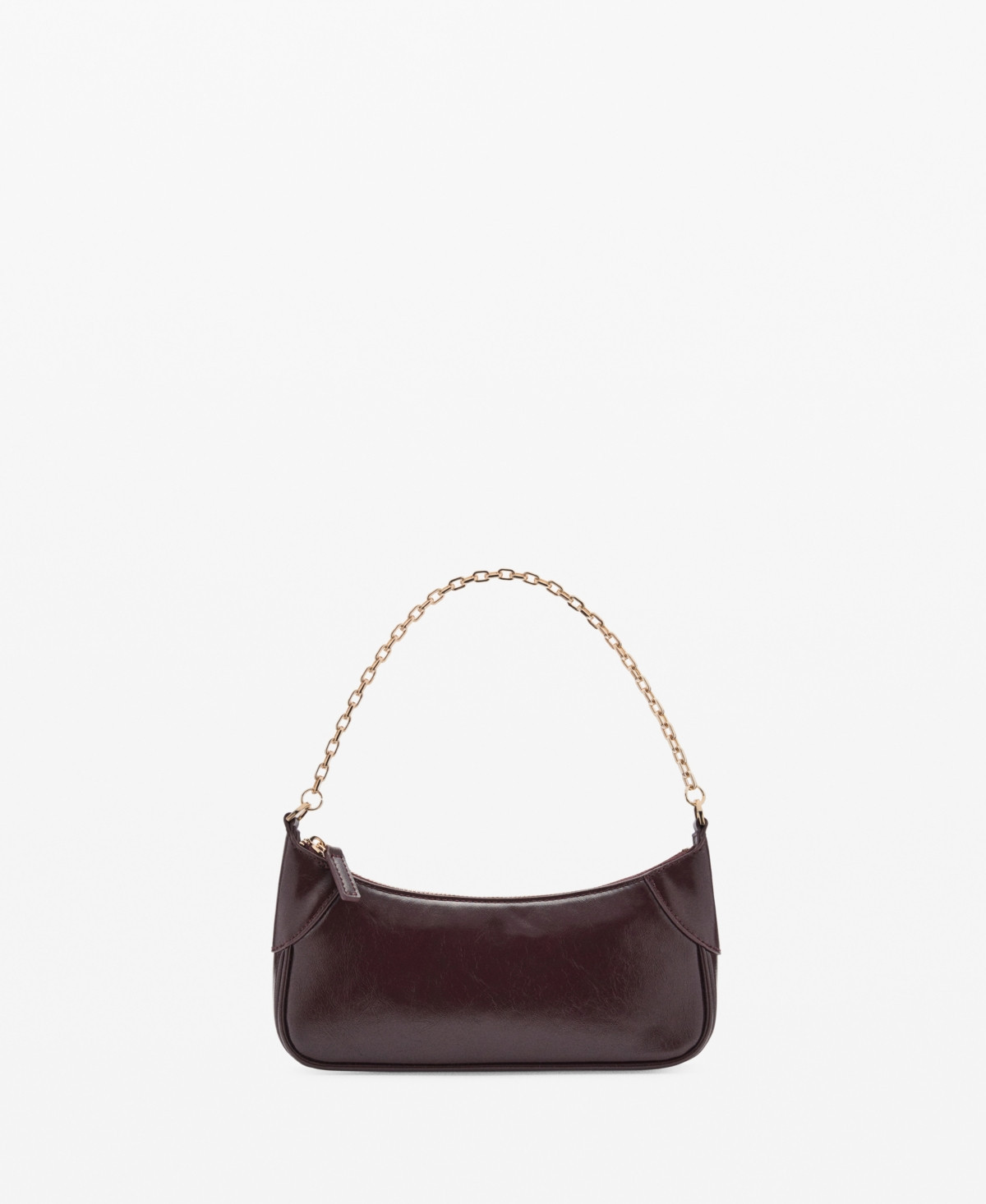 Mango Women's Chain Detail Double Handle Bag - Burgundy | Macy's