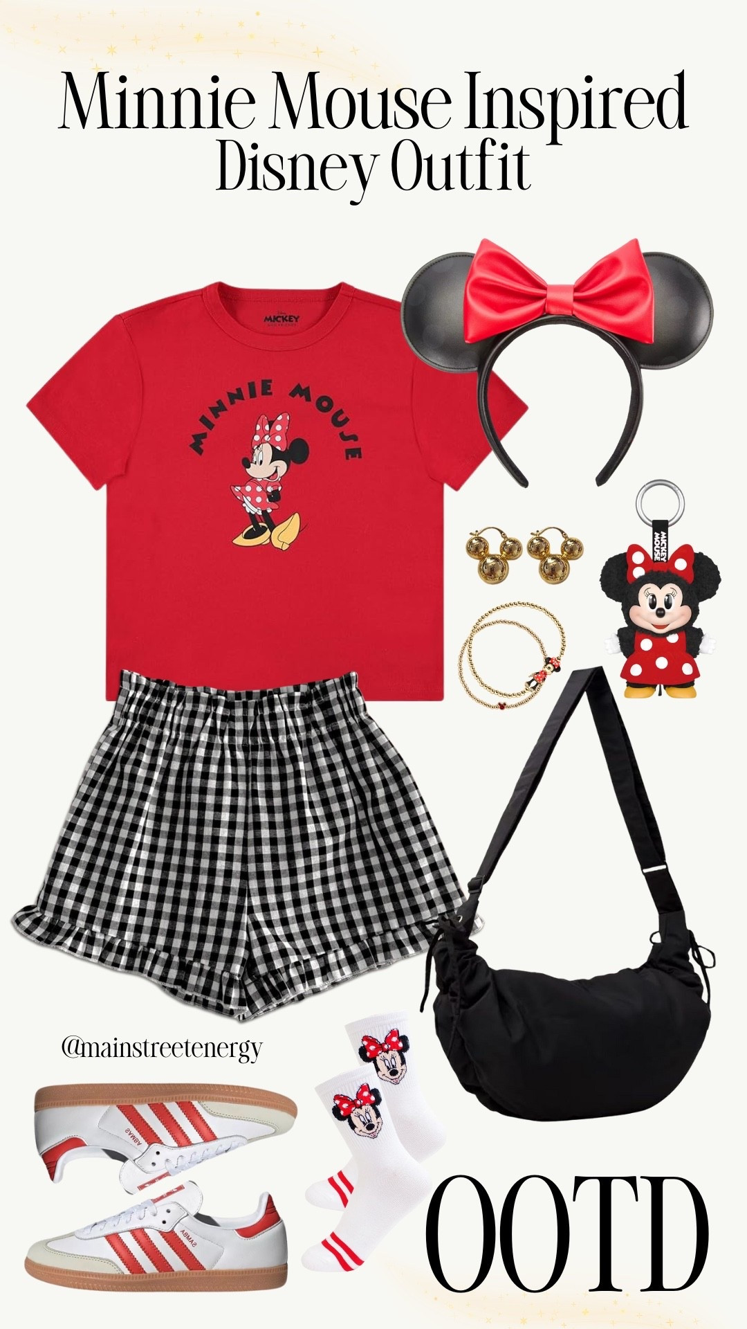 Minnie Mouse Outfit for Disney. Easy Amazon finds for cute and comfy Disney fit! #Disneyoutfit #DisneyOOTD #MinnieOutfit