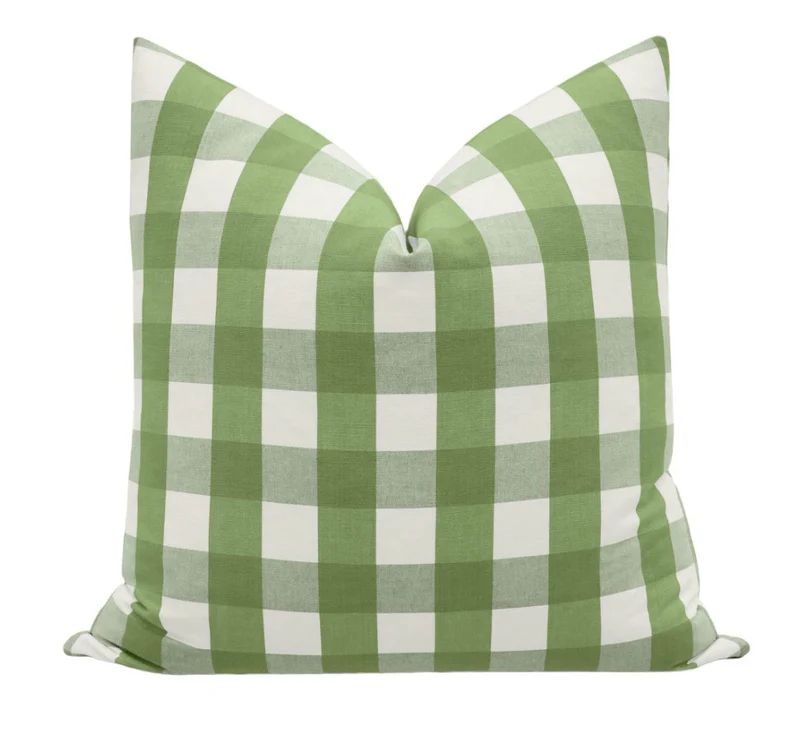 Charleston Check // Clover COVER ONLY | Buffalo Check | kids room | green | throw pillow | | Etsy (US)