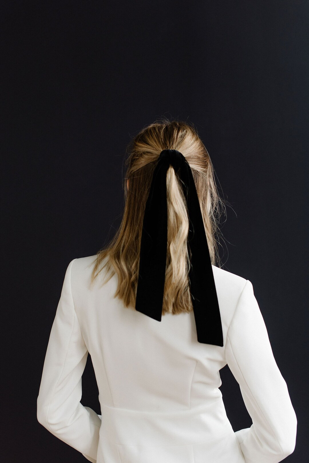 Black Velvet Skinny Scarf, Hair Accessory, Short Neckerchief - Etsy | Etsy (US)