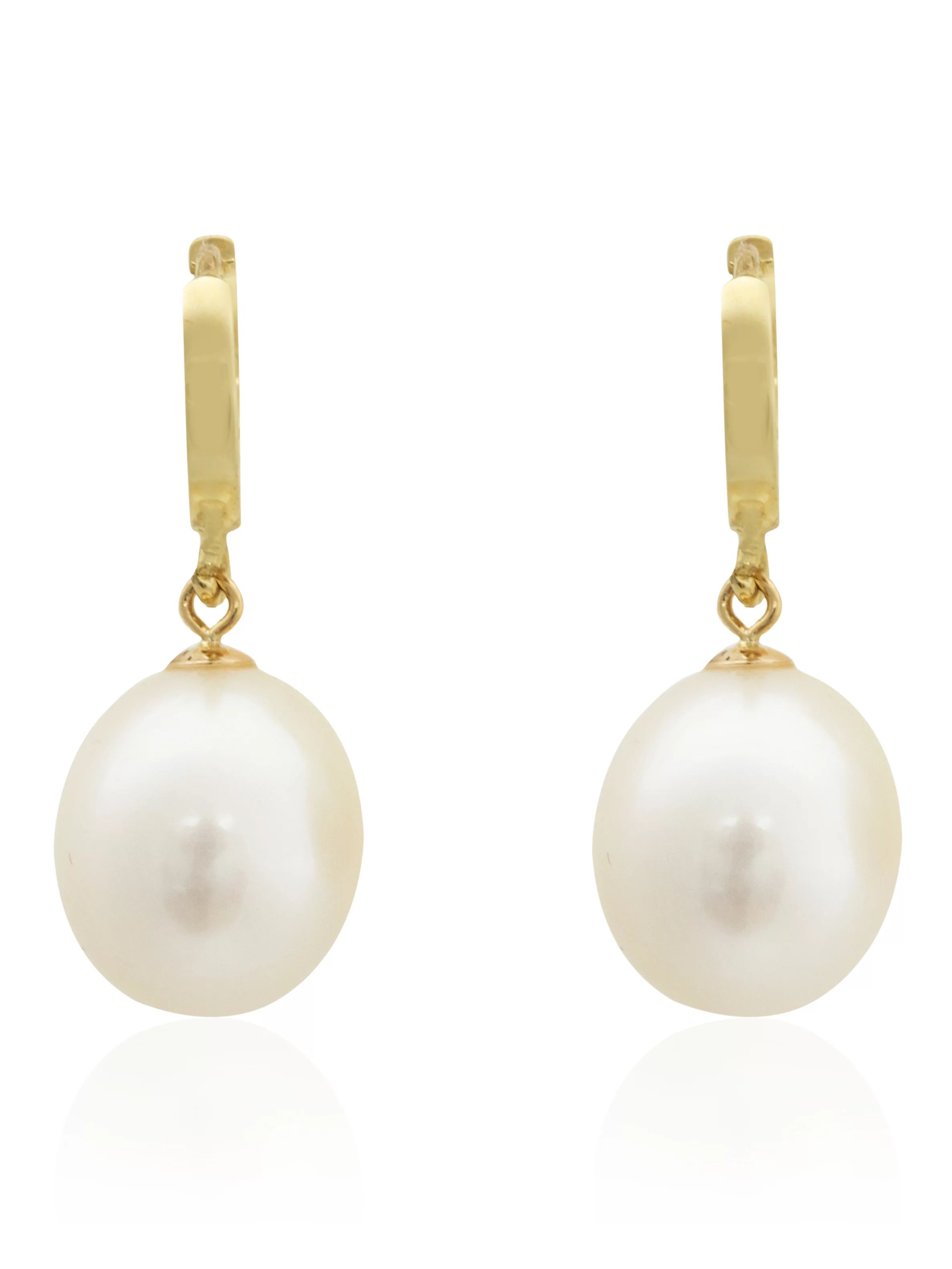 Pearlyta 14k Yellow Gold Teardrop Freshwater Pearl Hanging Earrings- Fine Jewelry Gift for Women ... | Walmart (US)