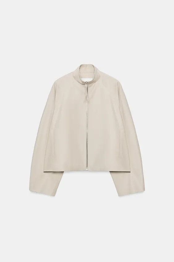 ZW COLLECTION ZIPPED BOMBER JACKET | Zara UK