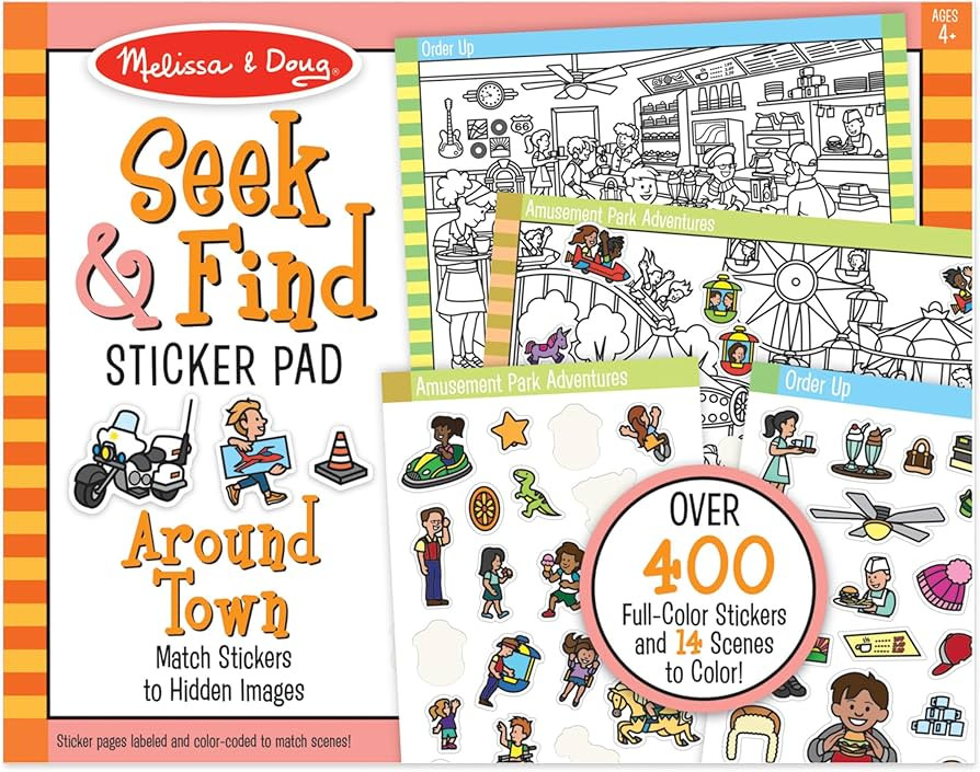 Melissa & Doug Seek & Find Sticker Pad - Around Town, 4+ Years | Amazon (US)