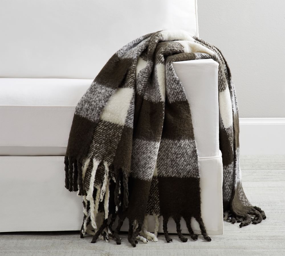 Buffalo Check Mohair Throws | Pottery Barn (US)