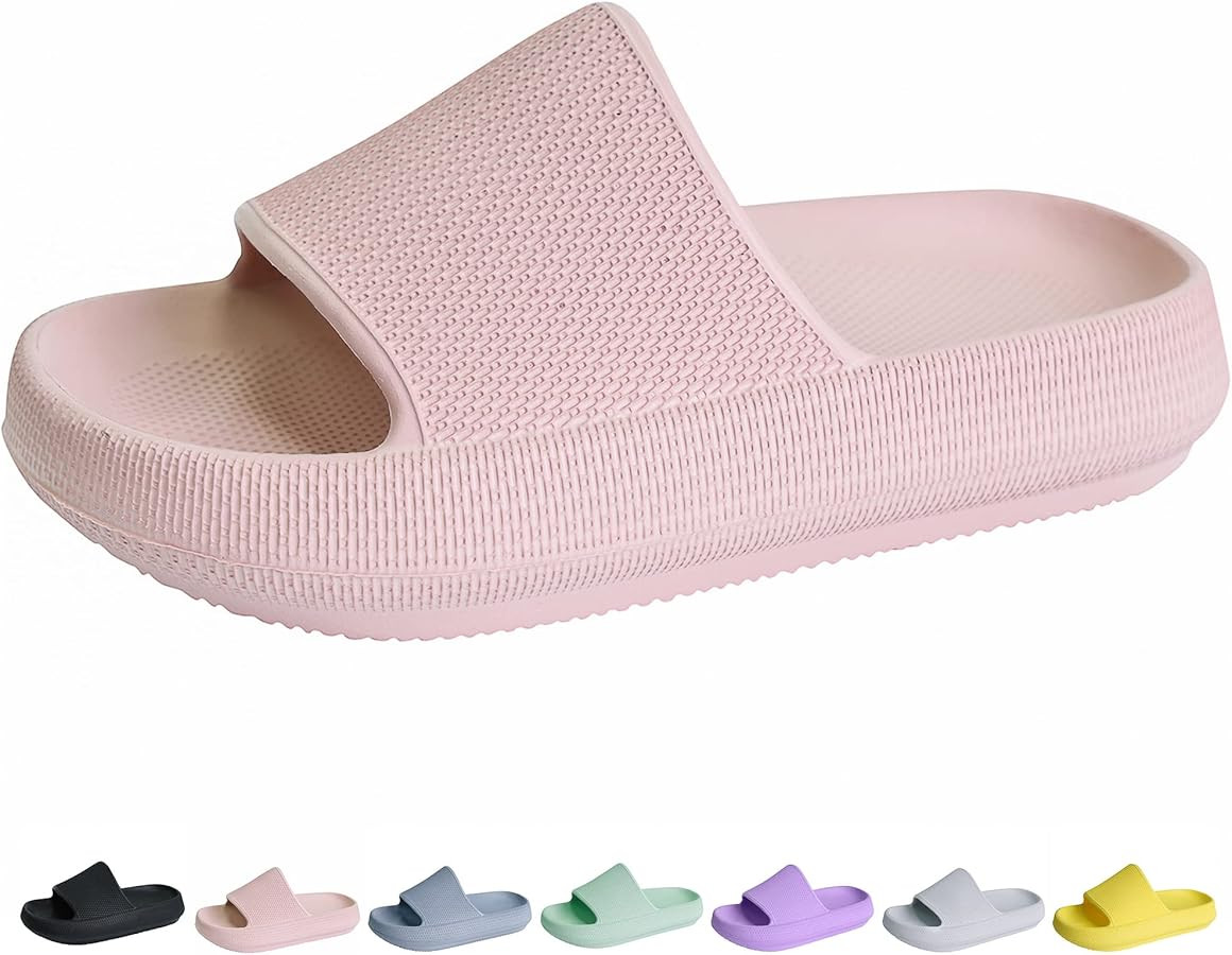 Youecci Cloud Slides for Kids丨Shower Slippers Bathroom Pool Sandals丨Boys Girls Comfy Thick So... | Amazon (US)