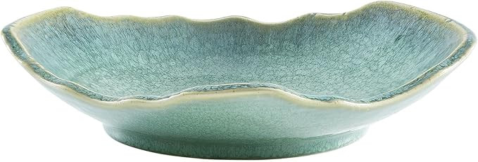 Large Ceramic Decorative Bowl, 12" Green Reactive Glaze Centerpiece Bowl, Modern Coffee Table Dec... | Amazon (US)