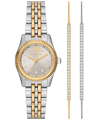 Michael Kors Women's Lexington Three-Hand Two-Tone Stainless Steel Watch and Bracelets Gift Set 2... | Macy's