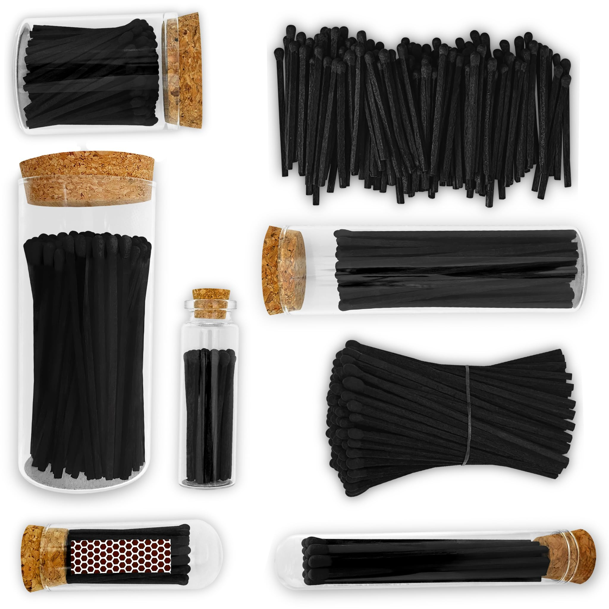 4" All Black Matches (100 Count, with Striking Stickers Included) | Decorative Unique & Fun for Y... | Amazon (US)