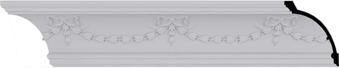 Ekena Millwork MLD05X04X07FE Federal Crown Moulding, 5 3/4"H x 4 3/4"P x 7 1/2"F x 94 1/2"L, Whit... | Amazon (US)
