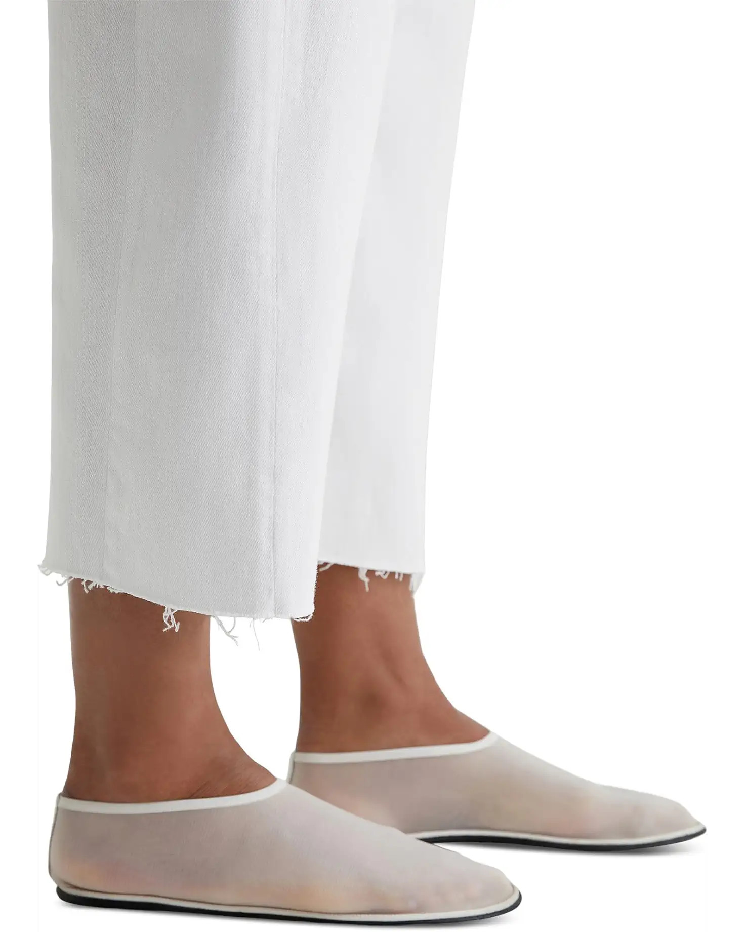 Women's AG Jeans Hattie High-Rise Crop Barrel in Gallery White | Zappos.com