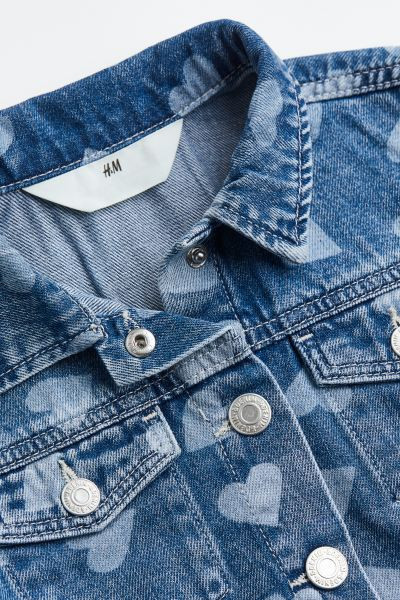 Denim Jacket - Denim blue/hearts - Kids | H&M US | H&M (US + CA)