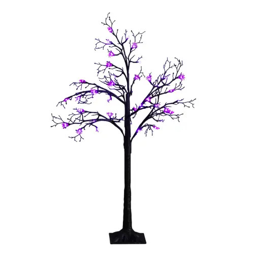 NEARLY NATURAL 4-ft Pre-Lit Artificial Halloween Spider Twig Tree with 48 Purple LED Lights in Black at Nordstrom | Nordstrom