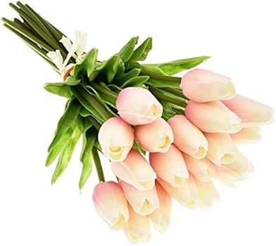 30PCS Real-Touch Tulips Artificial Fake PU Tulips Flowers for Home Wedding Party Decor | Amazon (US)