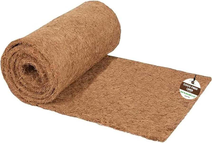 Natural Coconut Fiber Liner Roll (2m*0.3m/80" x 12") Thick Coco Coir Mat for Hanging Baskets, Pla... | Amazon (UK)