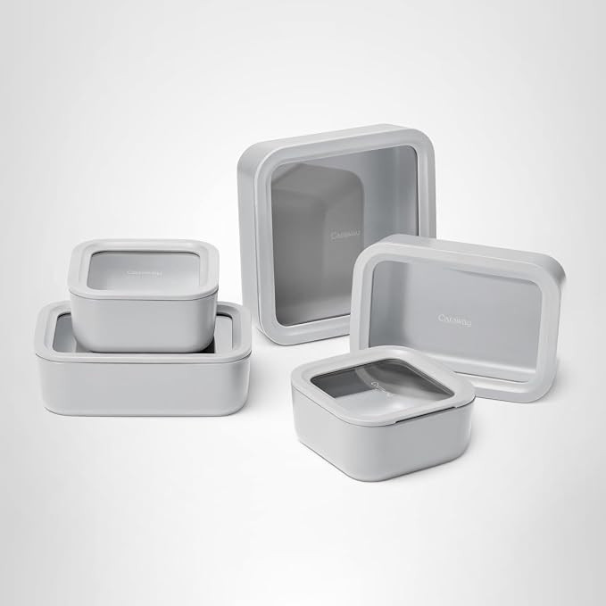 Caraway 13pc Glass Food Storage Container Set - Easy to Store, Non Toxic Lunch Box - with Glass L... | Amazon (US)