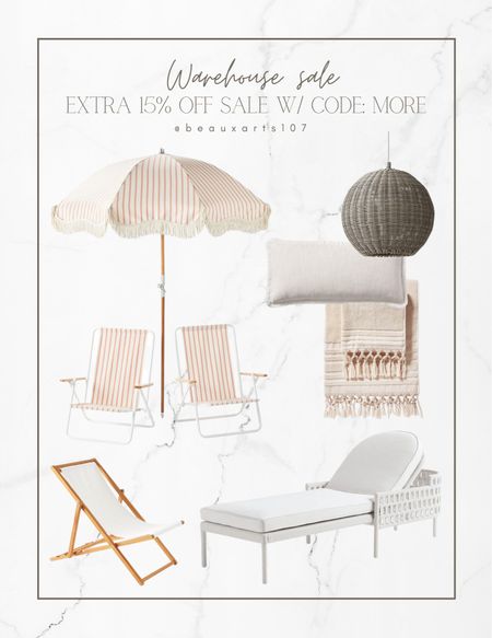 Extra 15% off sale!! Shop the warehouse sale and save big on Serena and lily’s gorgeous home deals!!

Outdoor beach set, outdoor furniture, outdoor lounger, outdoor lighting and more 

#LTKsalealert #LTKhome #LTKFind