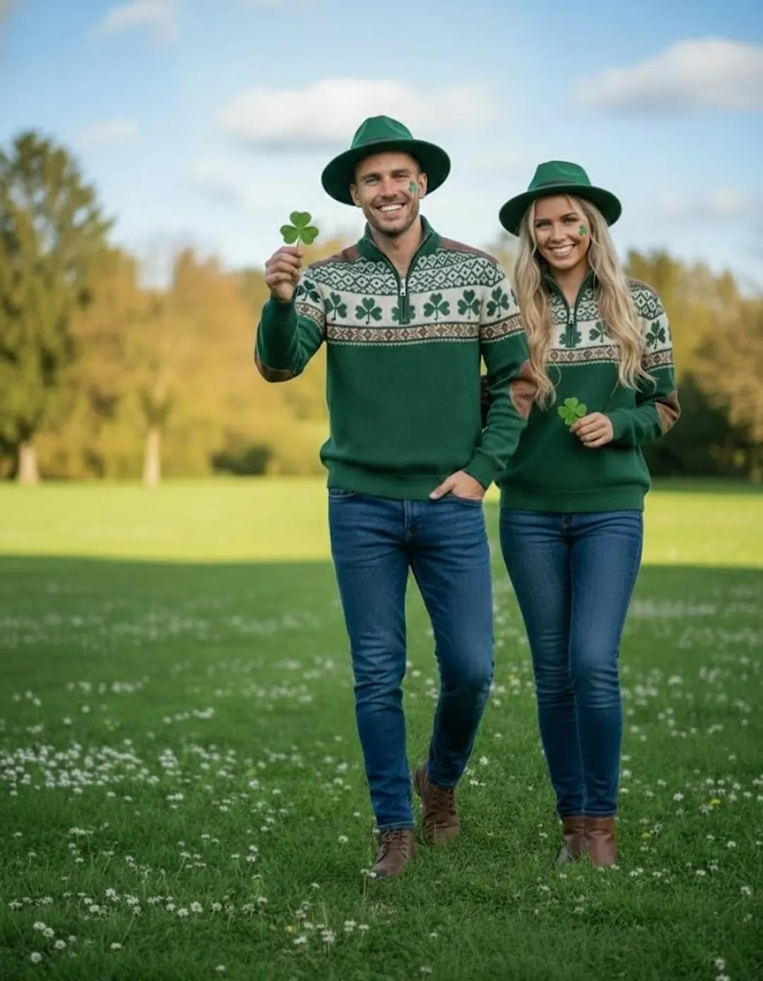 St. Patrick’s Day Green Sweater, Irish Shamrock Knit Pullover, Festive Holiday Sweater, Cozy Kn... | Etsy (US)