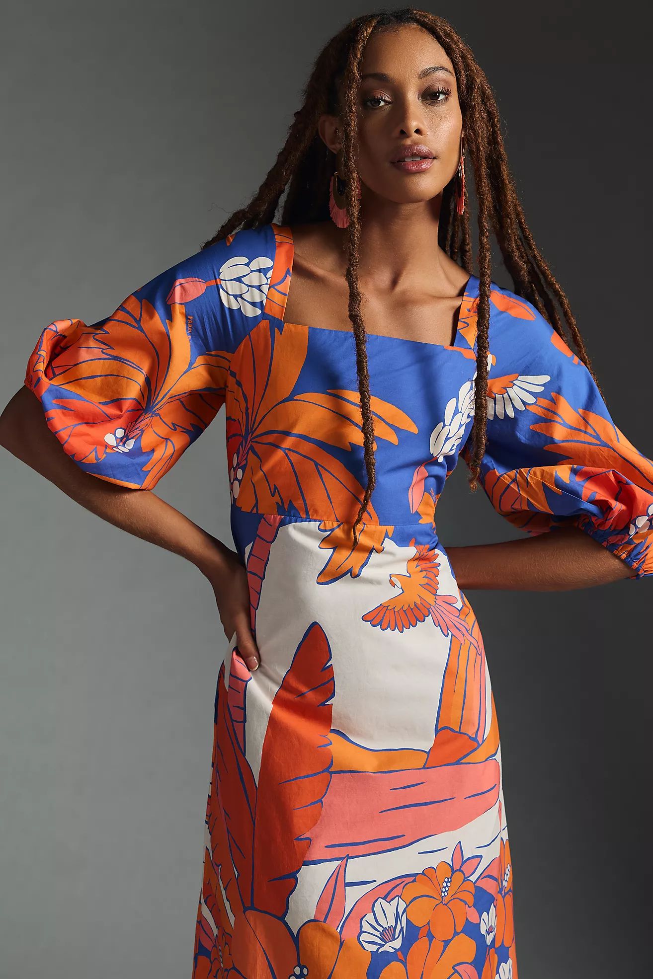 Farm Rio Puff-Sleeve Printed Dress | Anthropologie (US)