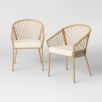 Exmore 2pk Barrel Patio Dining Chairs - Threshold™ | Target