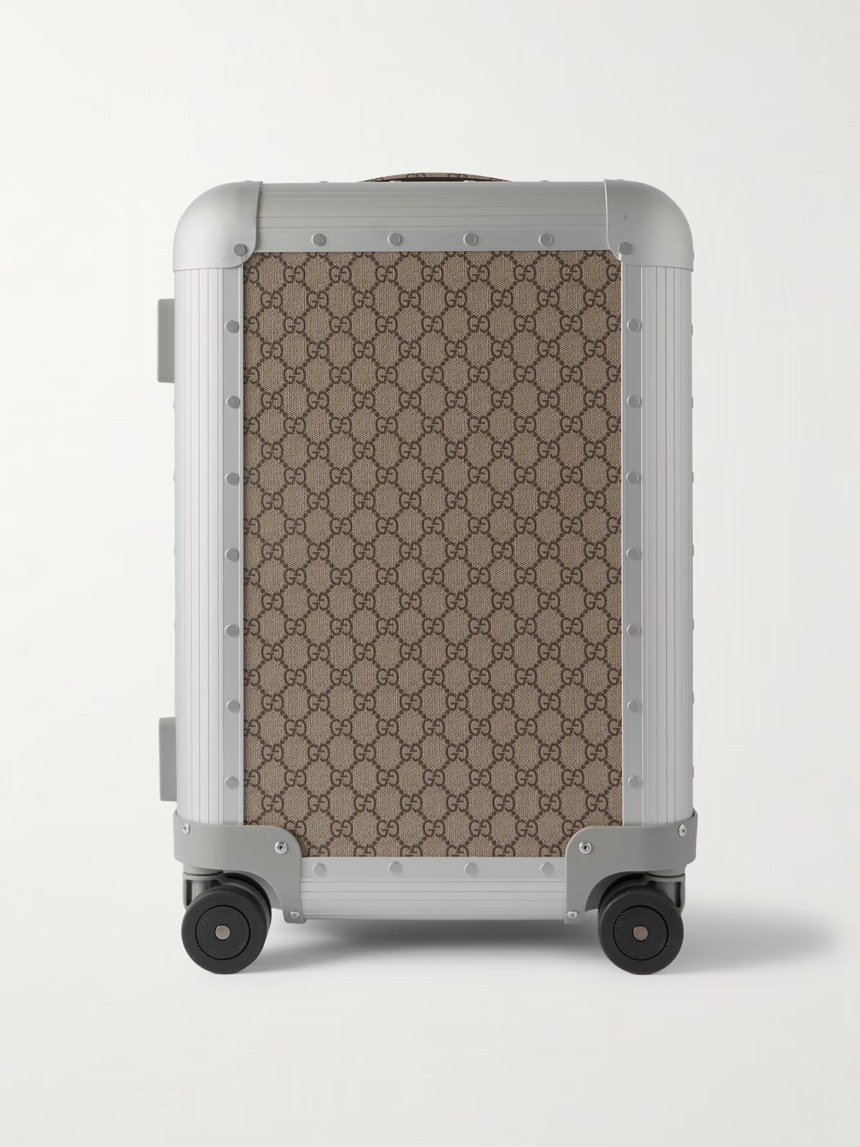 Gucci - + Fpm Milano Monogrammed Coated-canvas And Aluminum Suitcase - Silver | NET-A-PORTER (US)