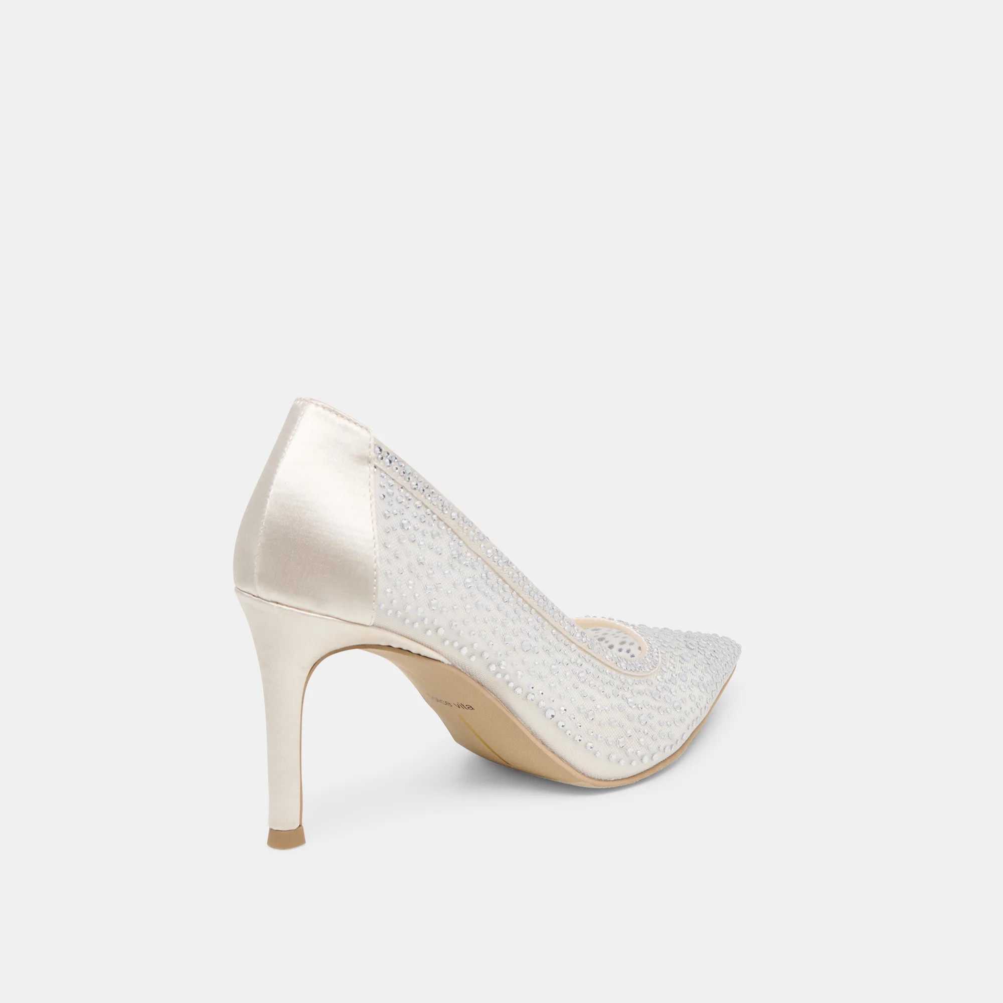 Kashe Crystal Heels White Mesh | DolceVita.com