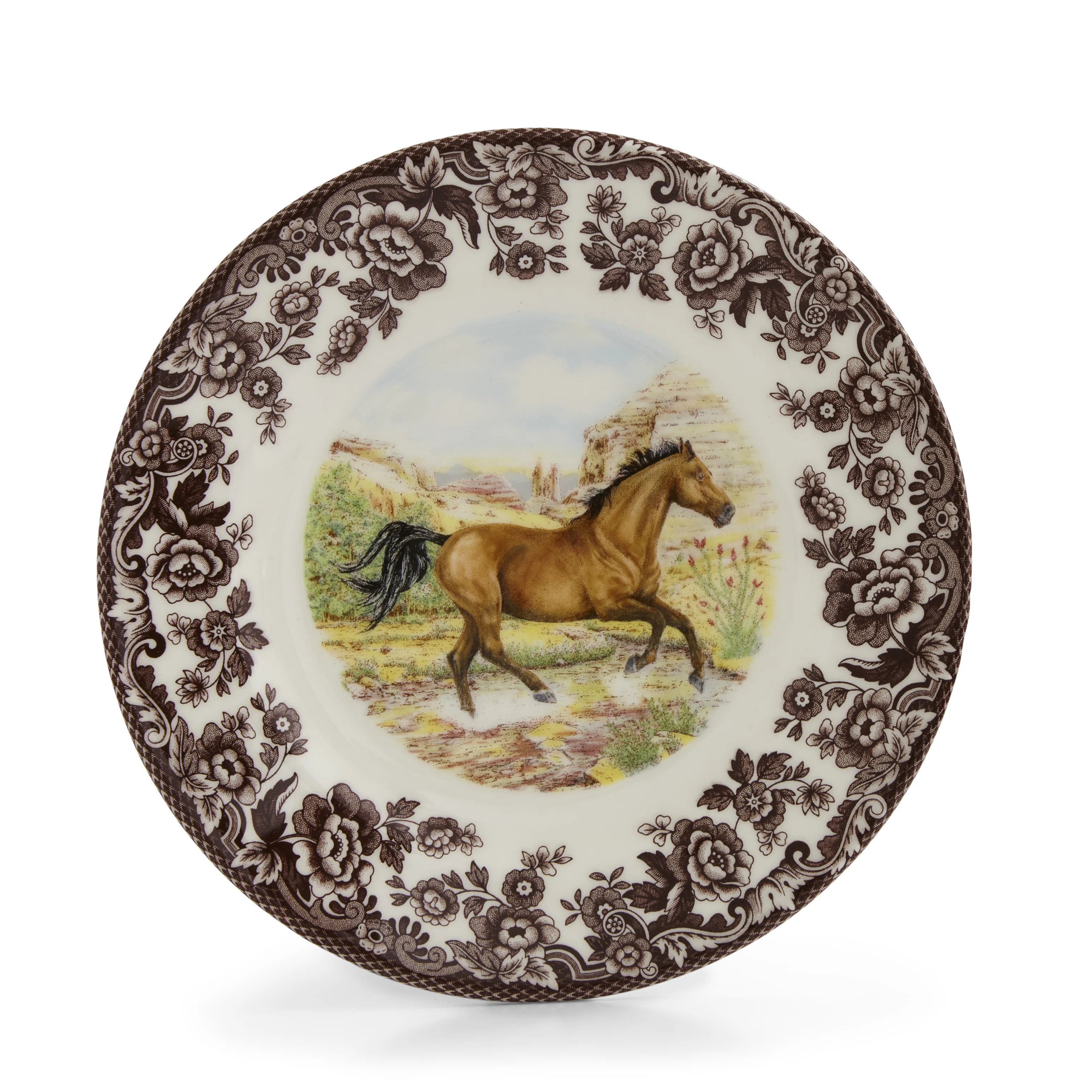 Spode Woodland Horses Salad Plate  8" Quarter Horse | Wayfair North America