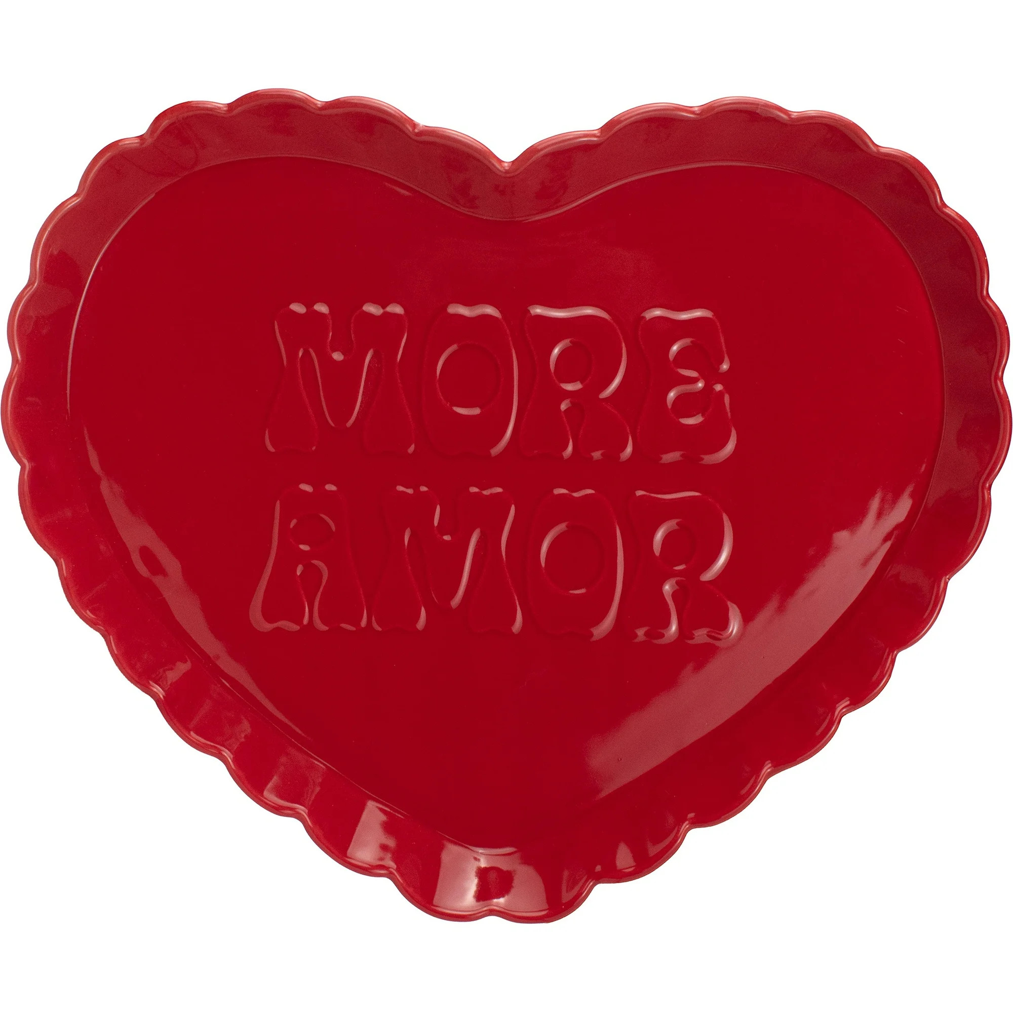 Way to Celebrate 1pk Red Ceramic Heart Serving Tray | Walmart (US)
