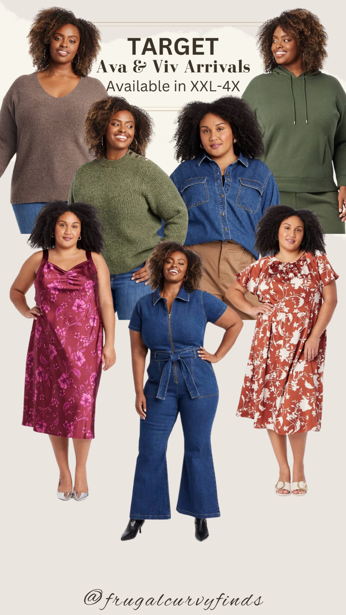 Target new arrivals of women’s clothing. Ava and Viv new fall clothing for plus size. Available in XXL - 4X. Includes dresses, sweaters, loungewear and jackets. All under $45



#LTKPlusSize #LTKFindsUnder50 #LTKStyleTip