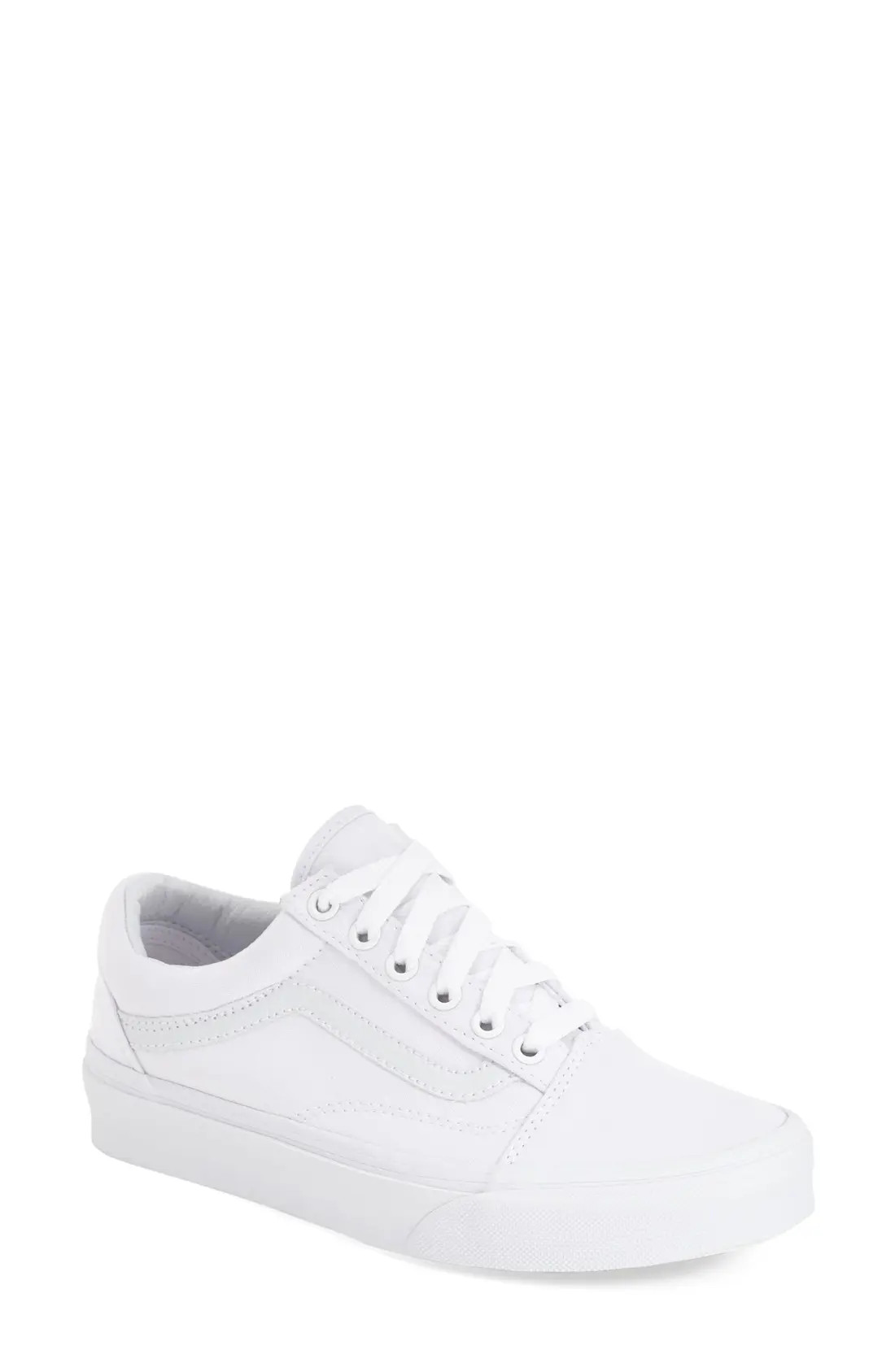 Vans Old Skool Sneaker, Size 8.5 Women's in True White Canvas at Nordstrom | Nordstrom
