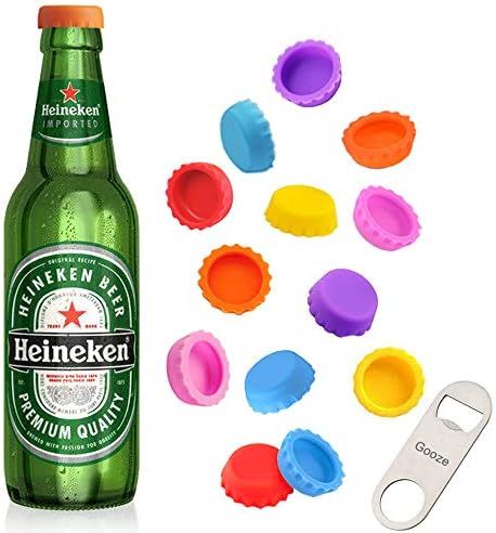 Beer Bottle Caps, Gooze 12 Pack Beer Saver Silicone Rubber Bottle Cap, Soda Bottle Stopper Hat, R... | Amazon (US)