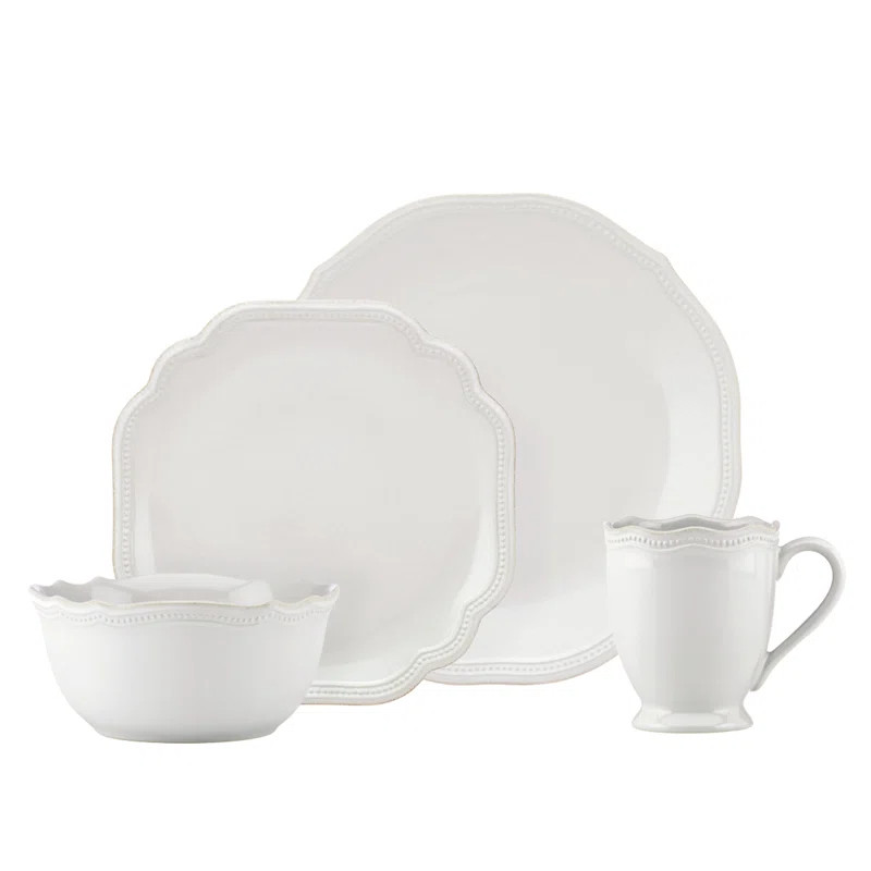 Lenox French Perle Bead 4 Piece Place Setting, Service for 1 | Wayfair North America