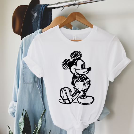 Mickey Sketch Disney Shirts Mickey Ears Shirt Toddler | Etsy | Etsy (US)