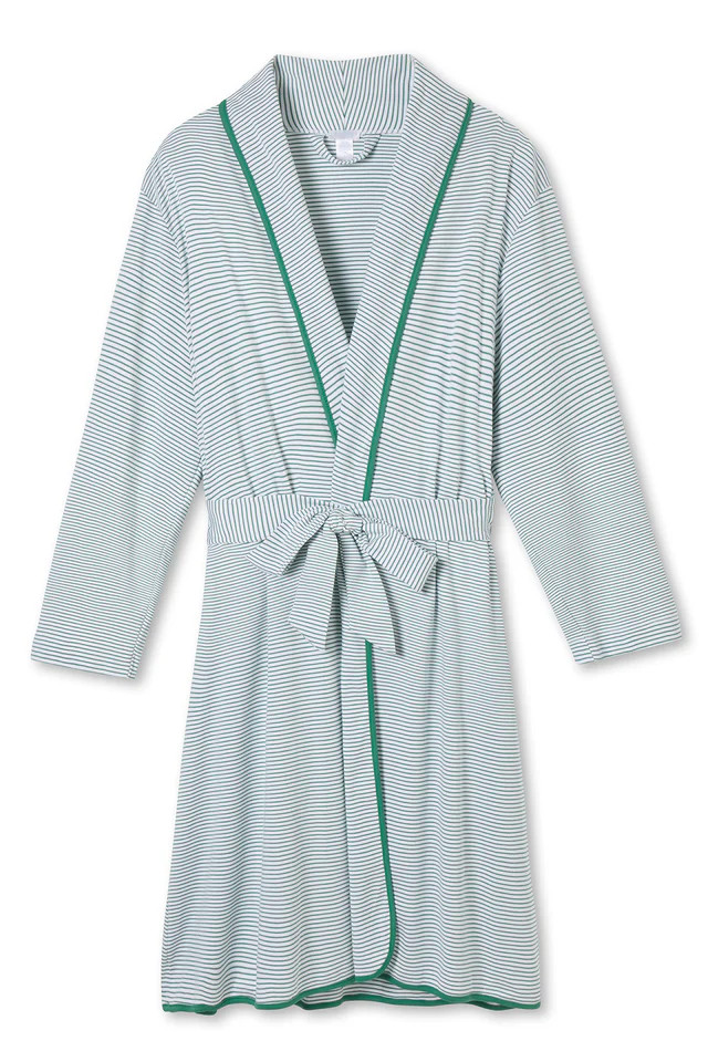 Pima Robe in Classic Green | LAKE Pajamas