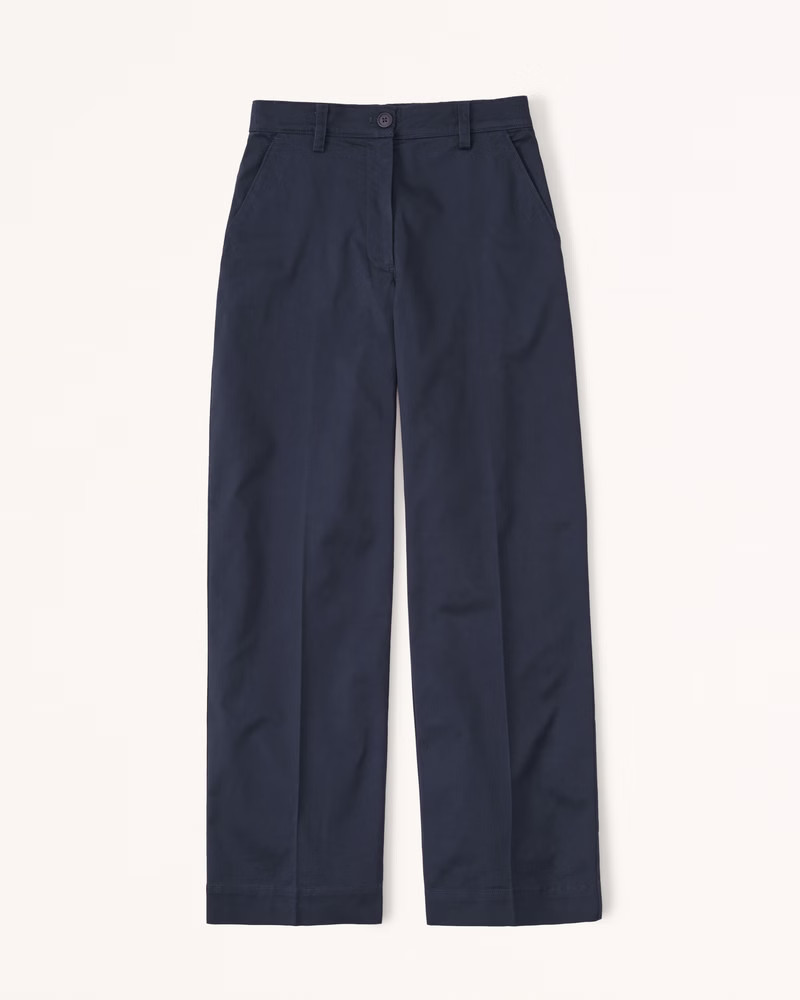 Twill Wide Leg Pant | Abercrombie & Fitch (US)
