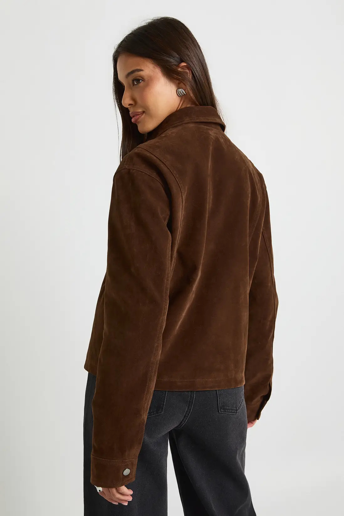 Faux Suede Collared Jacket | Boohoo.com (UK & IE)