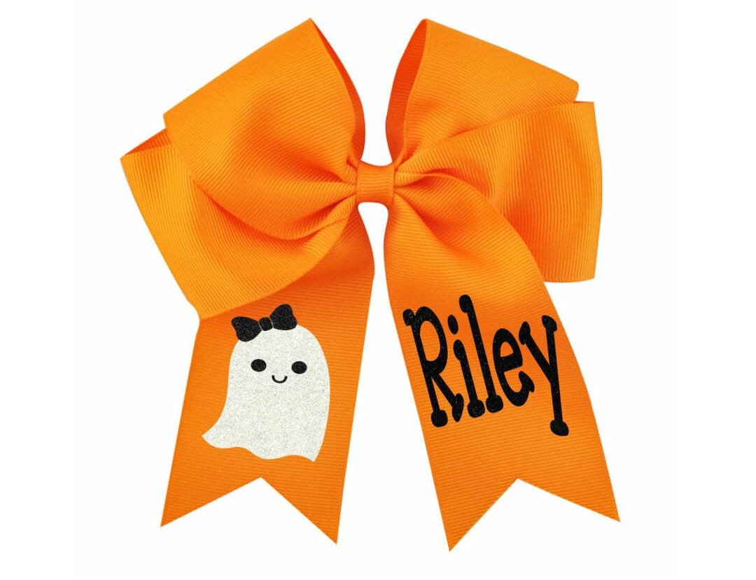 Halloween Hair Bow-monogram Halloween Hair Bow-personalized Halloween Hair Bow-ghost Hair Bow-gir... | Etsy (US)