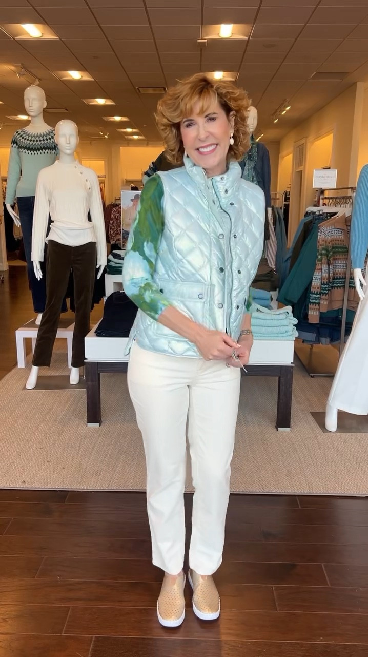 This quilted down puffer vest is only $65 today! 
In comes in pretty metallics shades. Click to see more options. 
I paired it with stretch corduroy straight leg pants and a pretty cashmere sweater. Both of those are 40% off!

#LTKStyleTip #LTKWatchNow #LTKSaleAlert