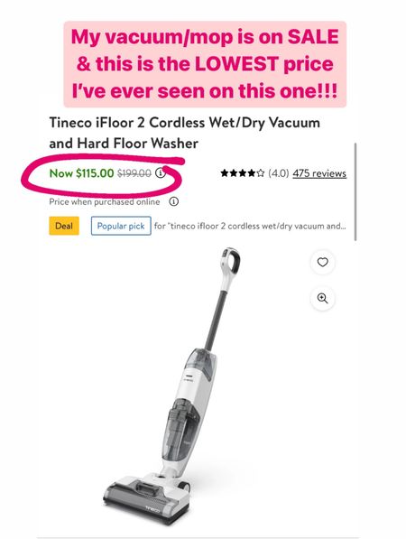HUGE SALE on one of my favorite vacuum/mop combos! The tineco ifloor 2 is only $115 right now at Walmart!

#LTKsalealert #LTKhome
