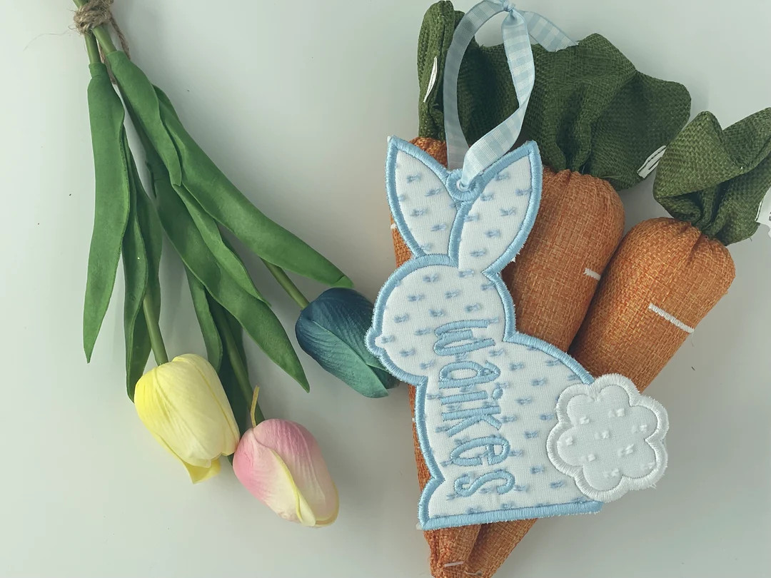 Easter Basket Tag| Monogrammed Bunny Basket Tag | My First Easter Tag, Personalized Easter Basket... | Etsy (US)