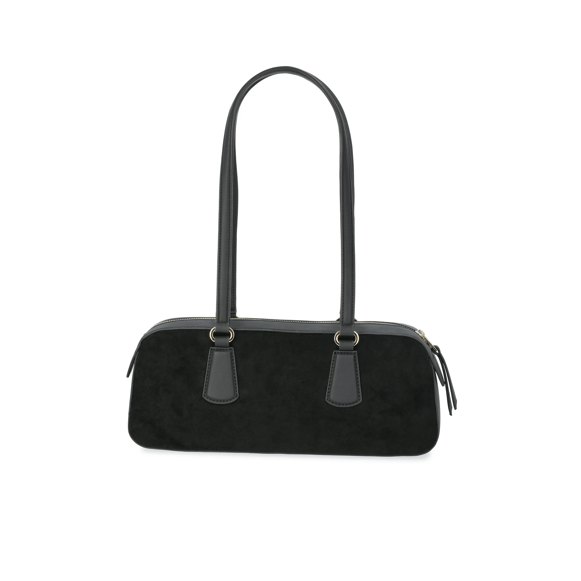 Scoop Women's East West Faux Suede Shoulder Bag, Black | Walmart (US)